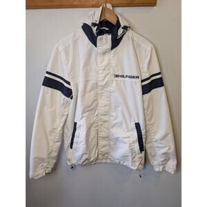 Tommy Hilfiger Vintage Windbreaker Jacket Men's M White Navy 90s Colorblock